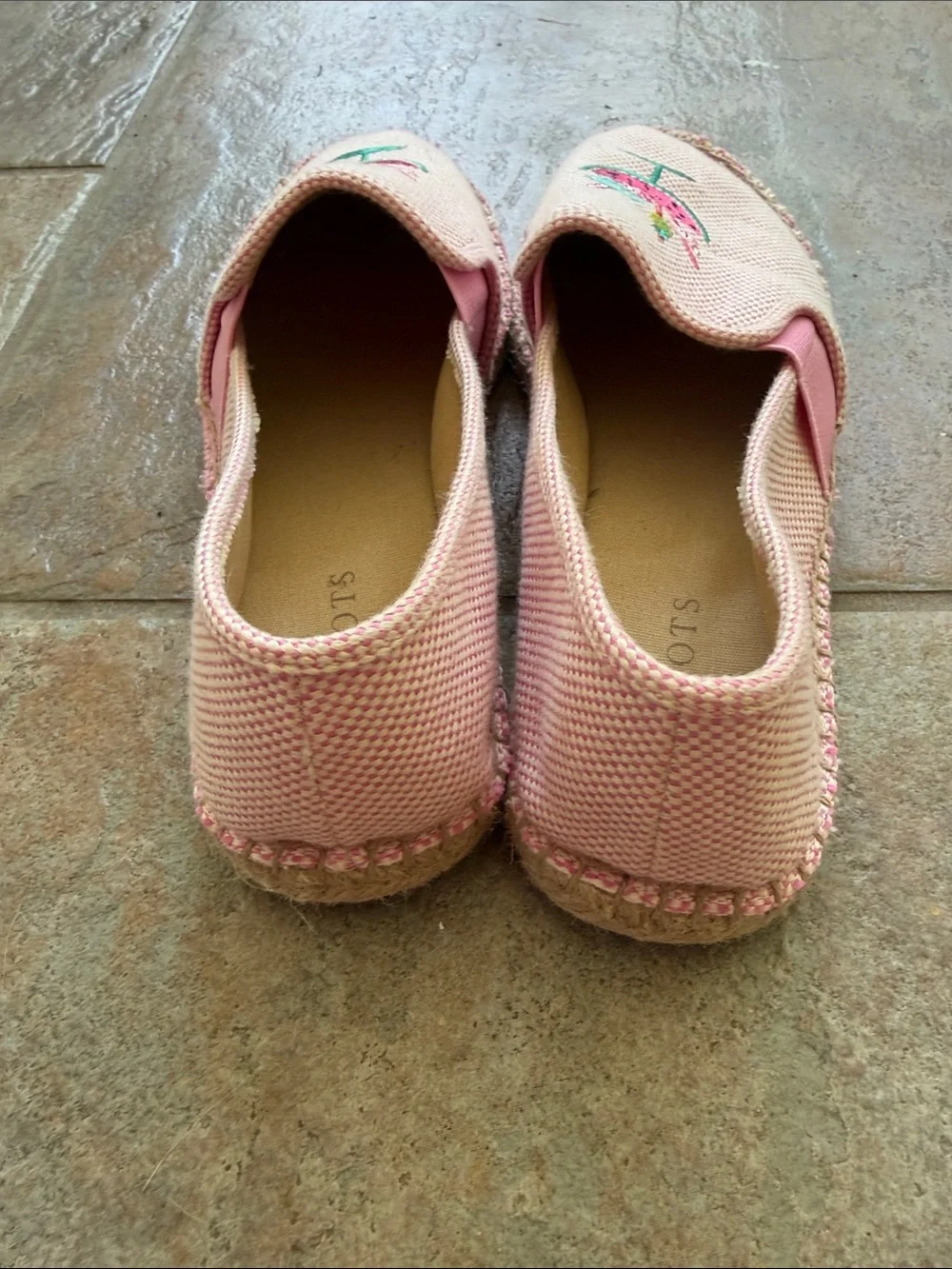 Talbots Izzy Watermelon Cocktail Embroidered Espadrille Flats